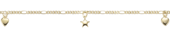 Ankle chain Figaro diamond cut 1.9mm