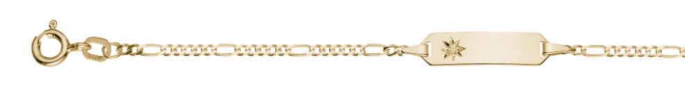 Id-Armband Figaro diamantiert 1.9mm