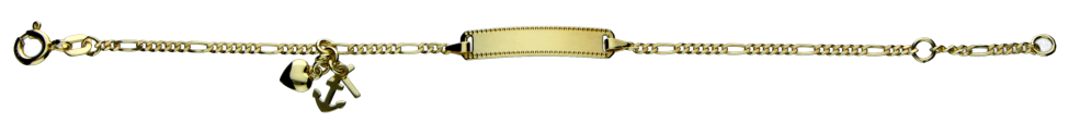 Id-Bracelet Figaro diamond cut 1.9mm