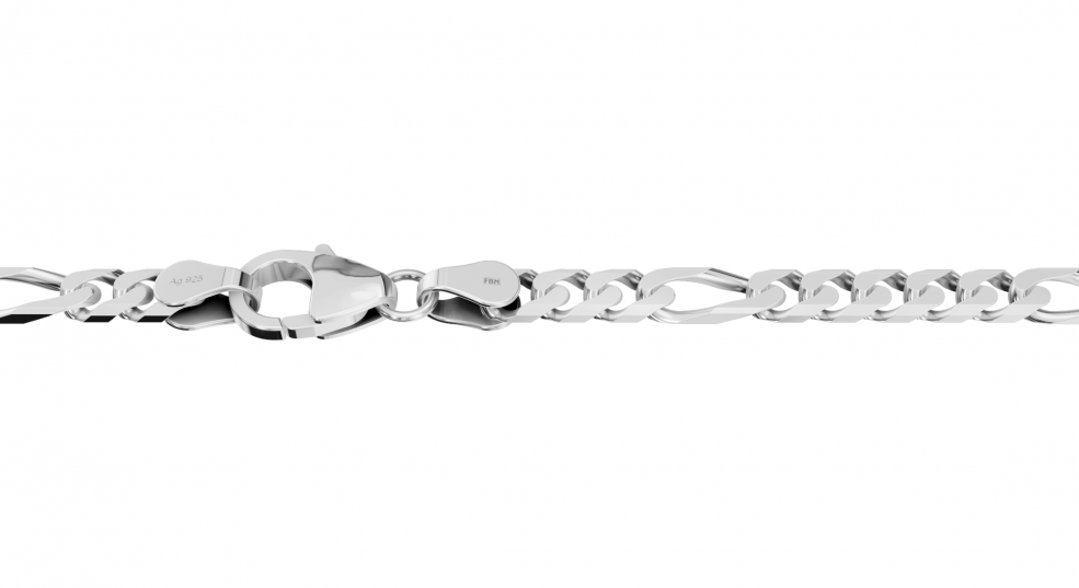 Necklace Figaro diamond cut 4.3mm