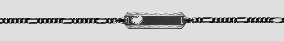 Id-Armband Figaro diamantiert 1.9mm