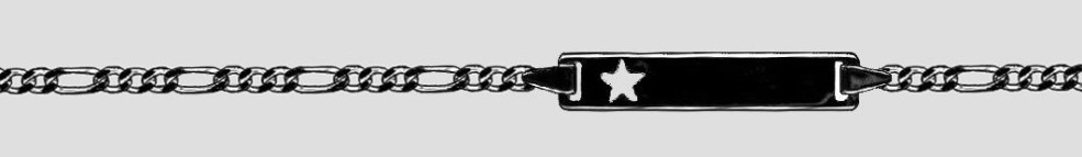 Id-Armband Figaro diamantiert 2.1mm
