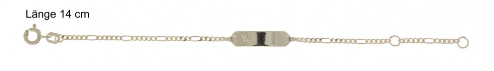 Id-Armband Figaro diamantiert 1.9mm