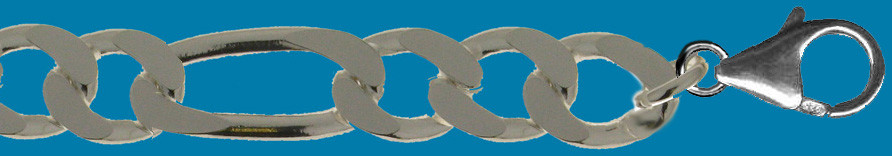 Bracelet Figaro diamond cut