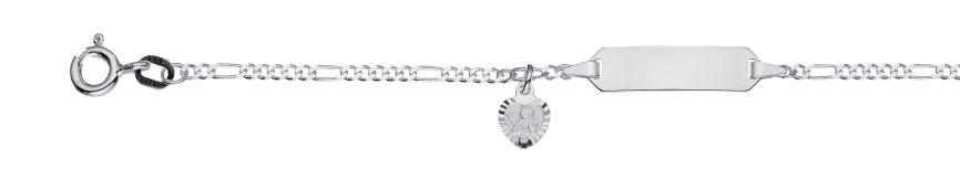 Id-Armband Figaro diamantiert 1.9mm