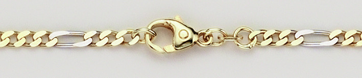 Necklace Figaro diamond cut 2.8mm