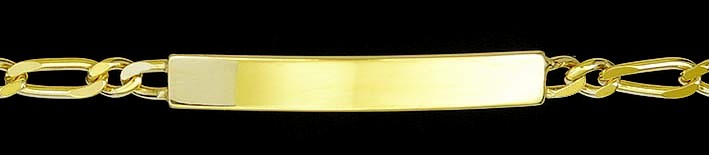 Id-Armband Figaro diamantiert 3.4mm