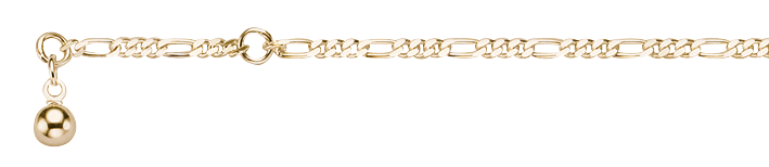 Fusskette Figaro diamantiert 2.2mm