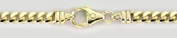 Bracelet Curb chain oval diamond cut 4mm