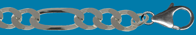 Bracelet Figaro diamond cut