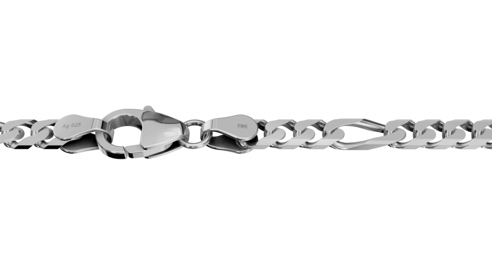 Bracelet Figaro diamond cut 4.3mm
